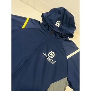 Husqvarna Motorcycles Jacket Men's XL Blue Hooded Medium Weight Pockets